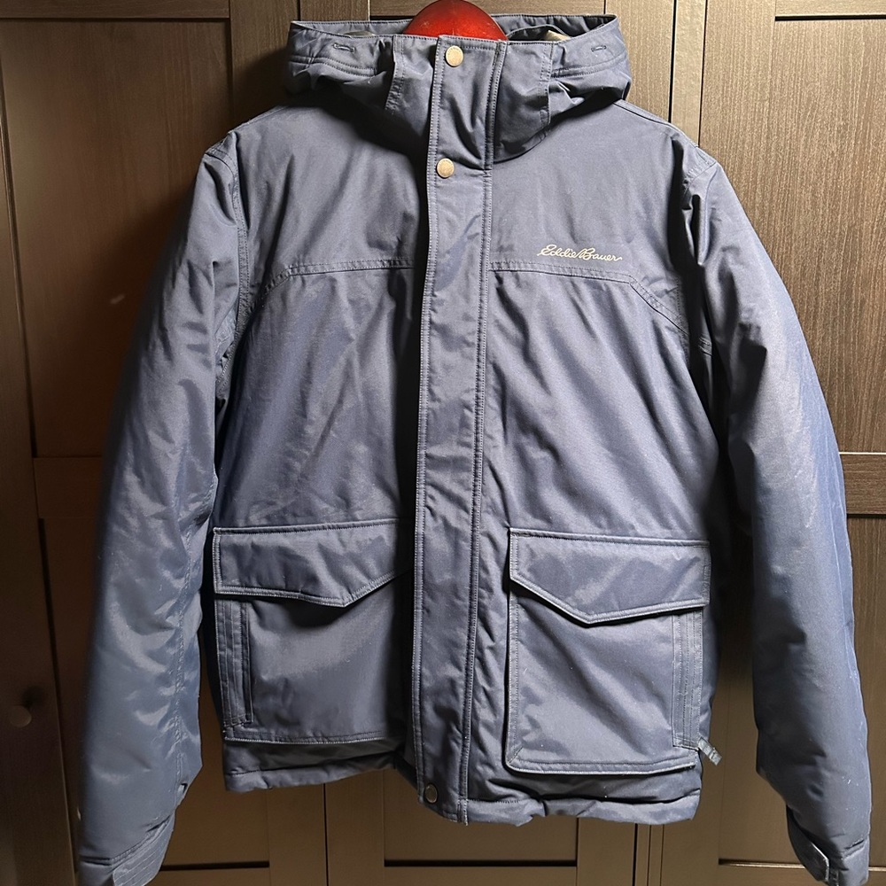 Men’s Eddie Bauer Blue Down Jacket Size Large
